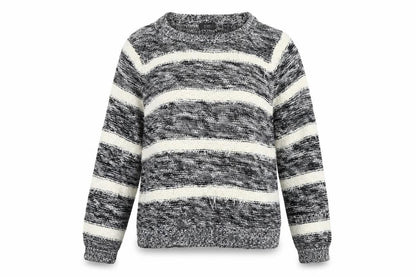 F&F Womens Black Striped  Pullover Jumper Size 10