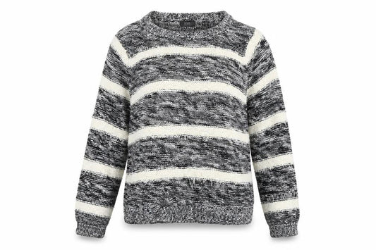 F&F Womens Black Striped  Pullover Jumper Size 10