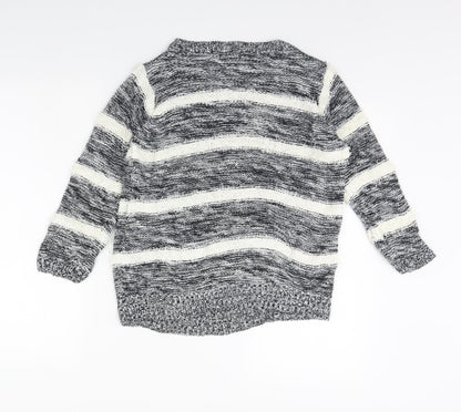 F&F Womens Black Striped  Pullover Jumper Size 10