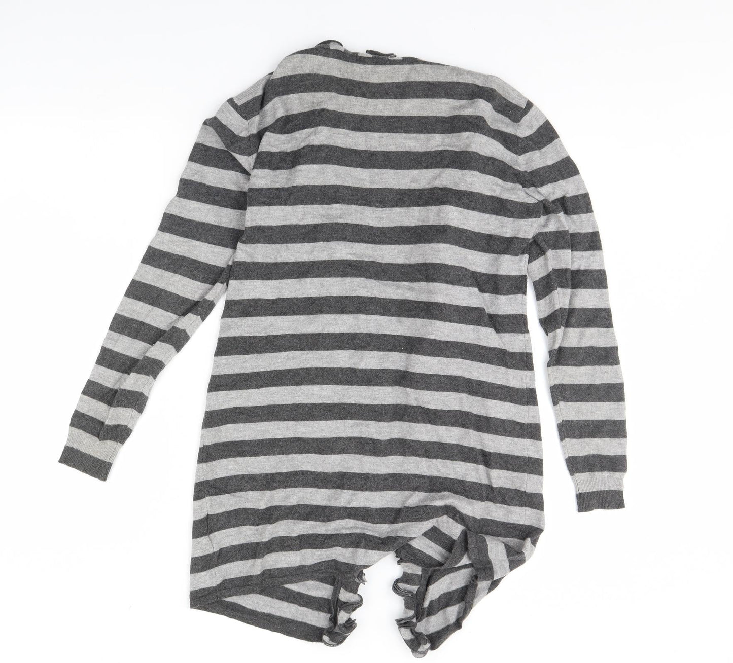 Roman Womens Grey Striped  Cardigan Jumper Size 14