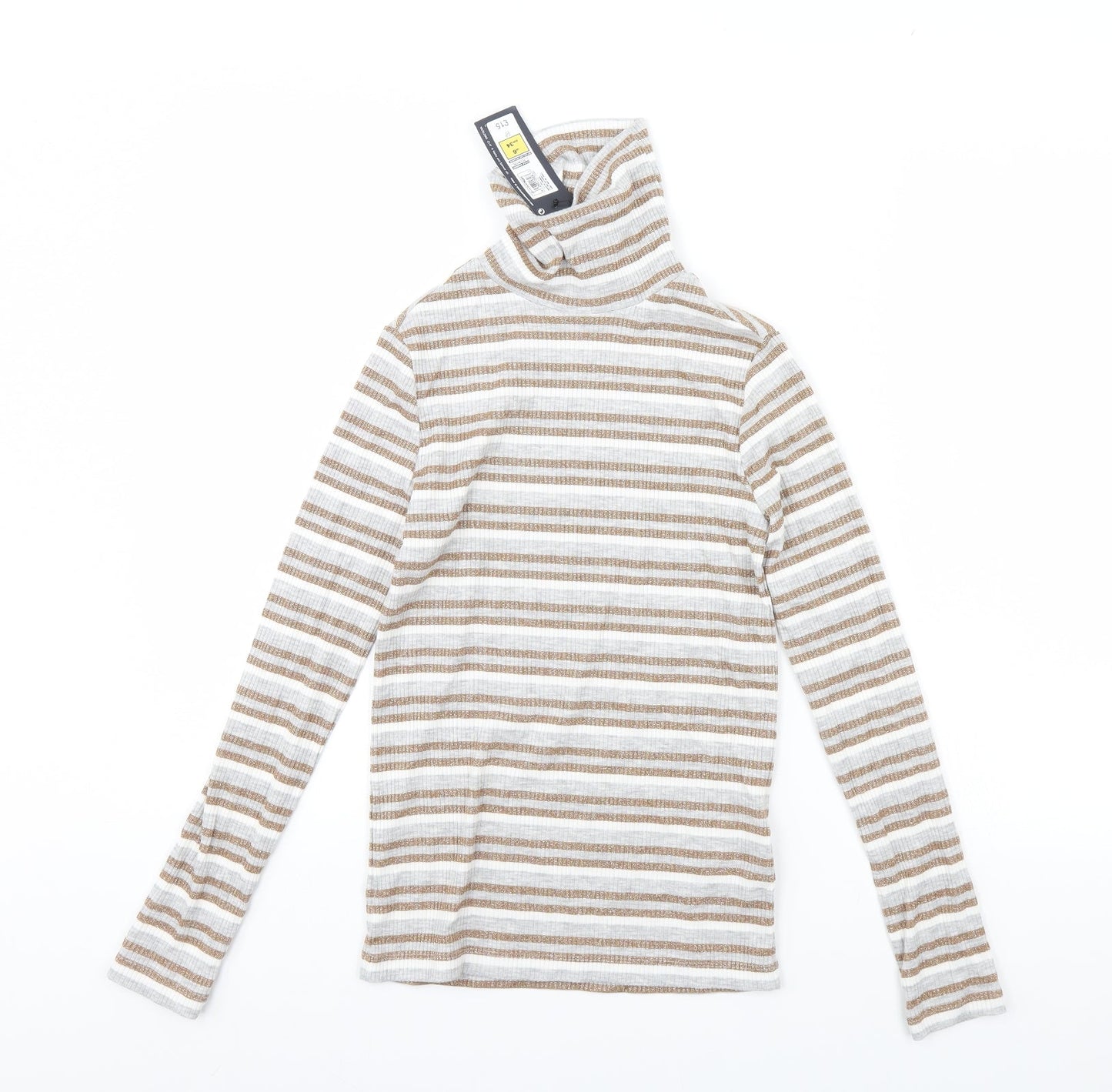 M&S Womens Beige Striped  Pullover Jumper Size 6