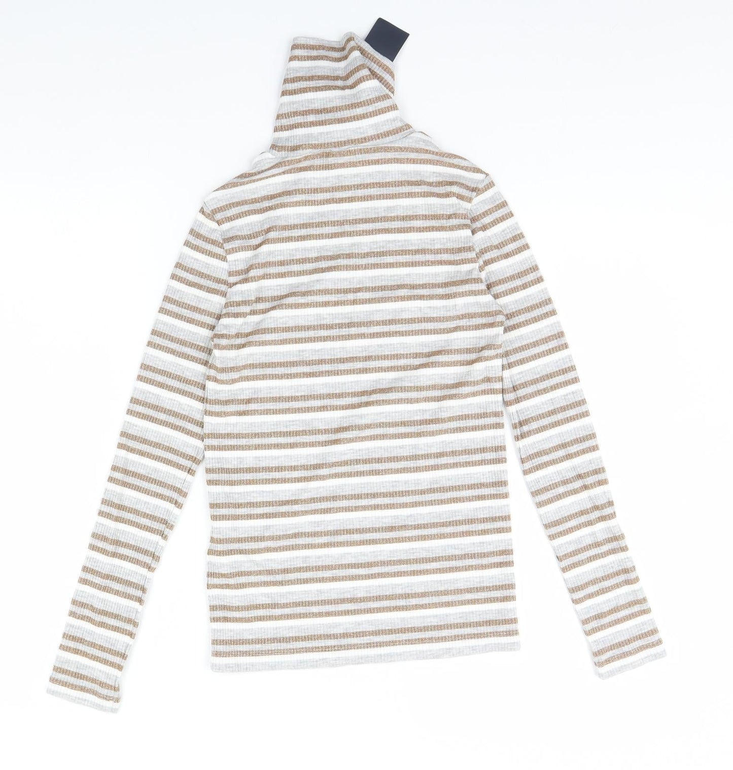 M&S Womens Beige Striped  Pullover Jumper Size 6