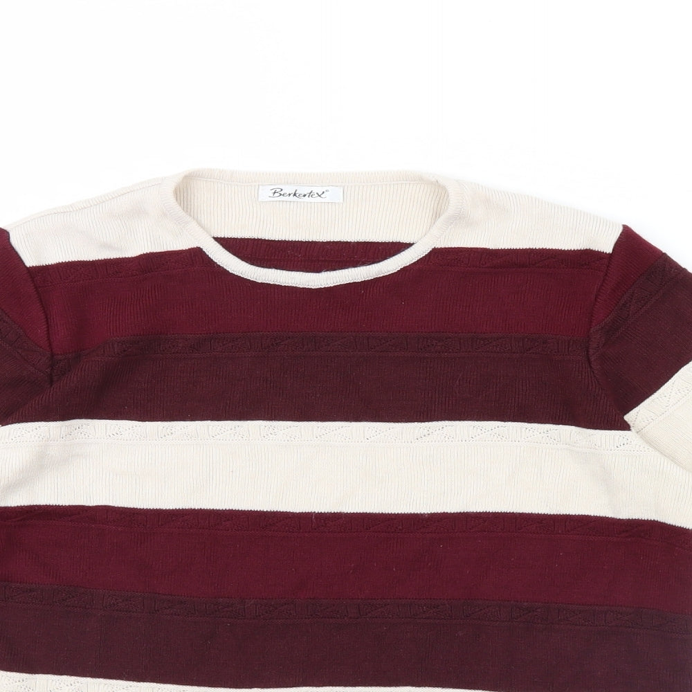 Berketex Womens Purple Striped  Basic Blouse Size 14