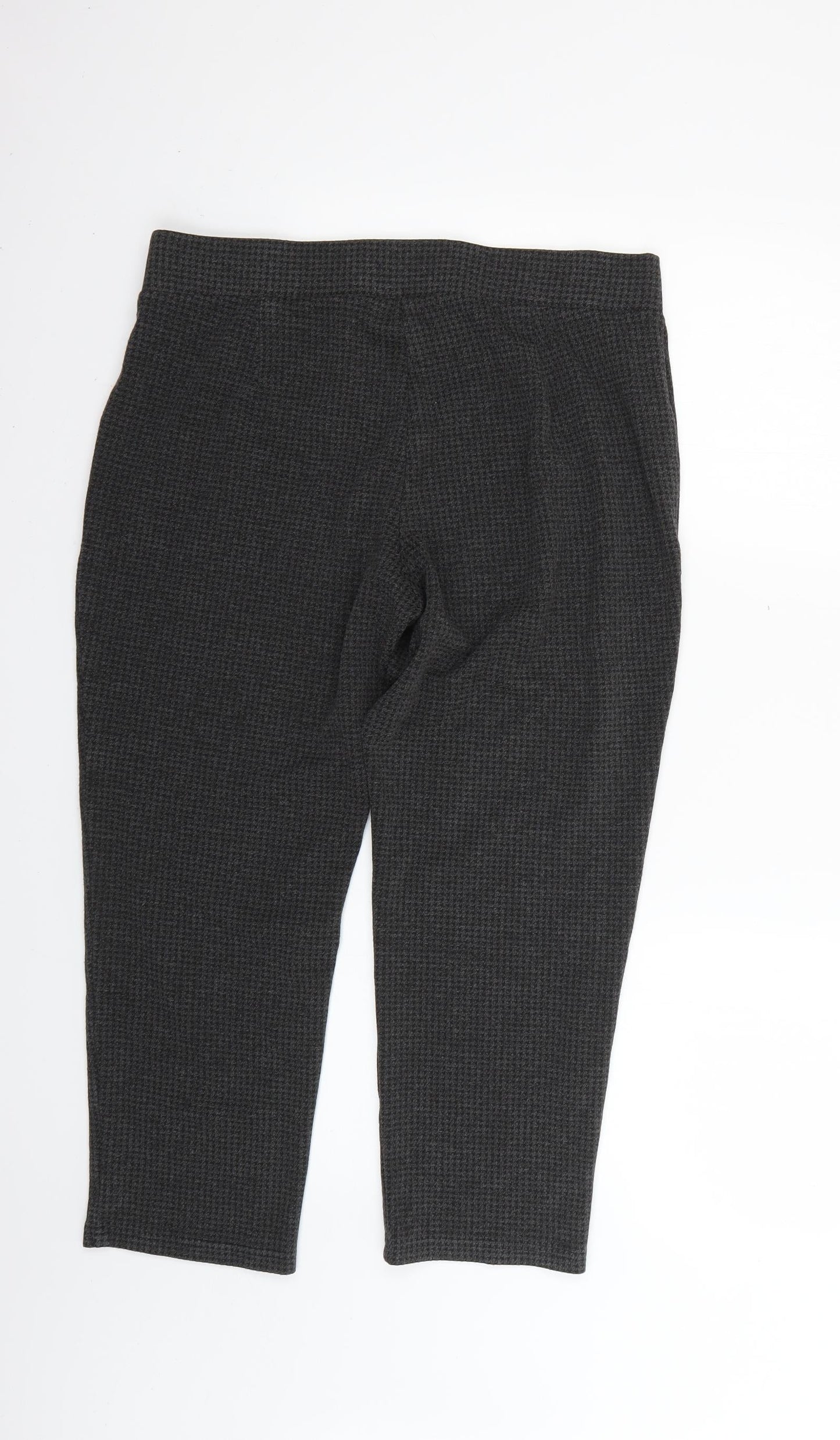 Marks and Spencer Womens Grey Check  Trousers  Size 16 L21 in