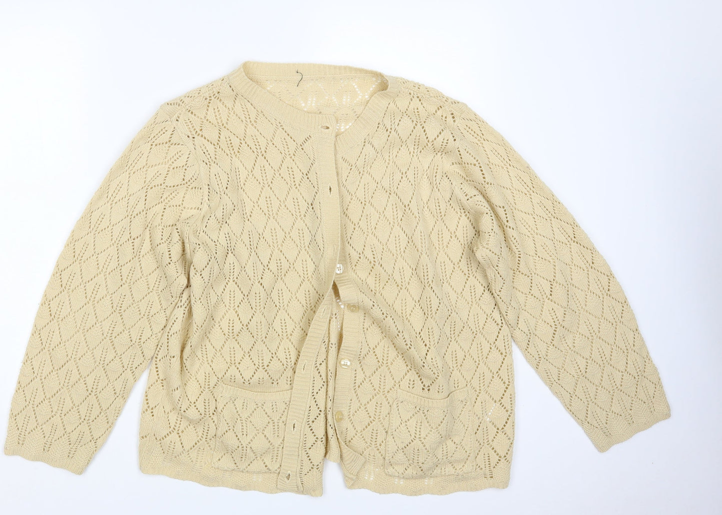 BM Womens Beige   Cardigan Jumper Size L