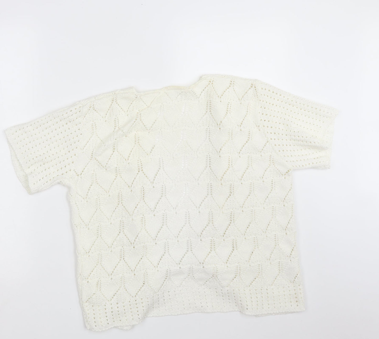 Preworn Womens Ivory Argyle/Diamond  Cardigan Jumper Size M