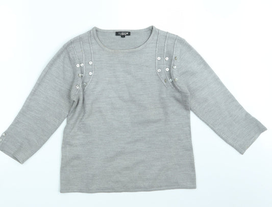Touch Womens Grey   Pullover Jumper Size S