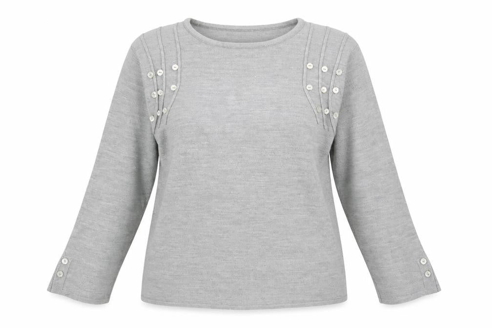 Touch Womens Grey   Pullover Jumper Size S