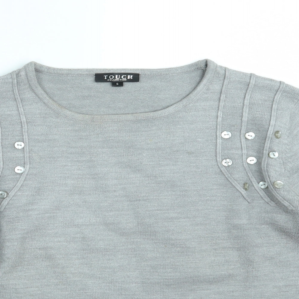 Touch Womens Grey   Pullover Jumper Size S