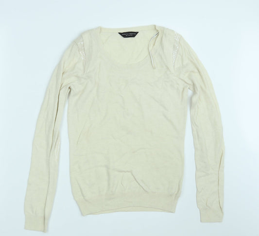 Dorothy Perkins Womens Beige  Knit Pullover Jumper Size 8