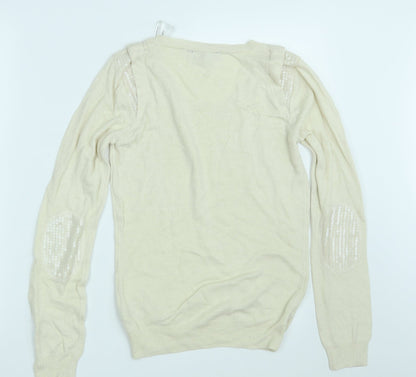 Dorothy Perkins Womens Beige  Knit Pullover Jumper Size 8
