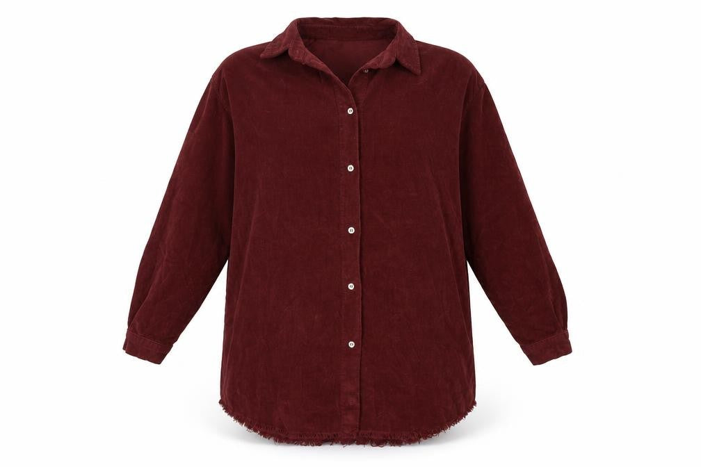 Select Womens Red  Corduroy Shirt Dress  Size 8