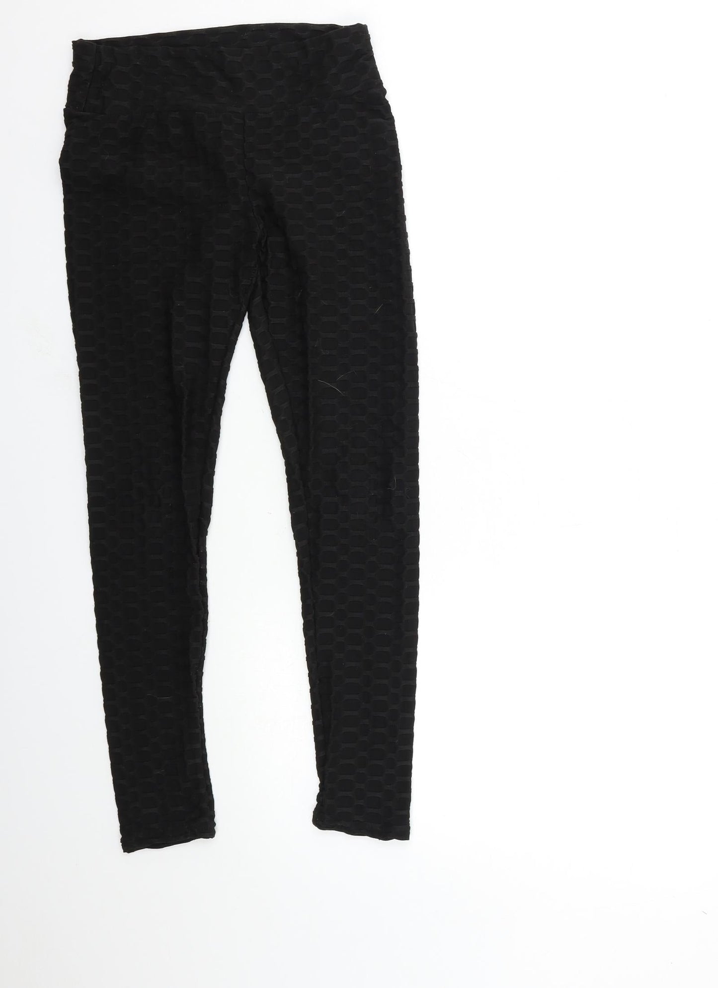 Preworn Womens Black   Carrot Leggings Size M L25 in - rouched back