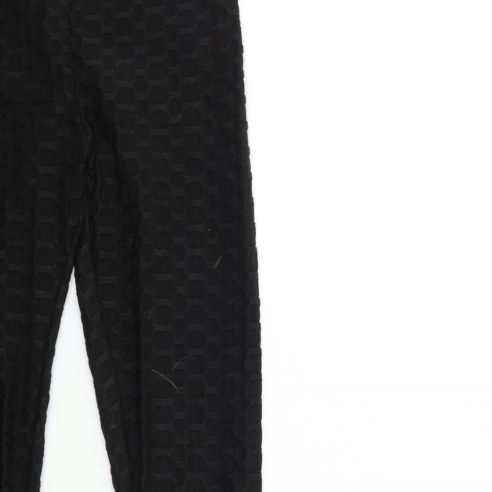 Preworn Womens Black   Carrot Leggings Size M L25 in - rouched back