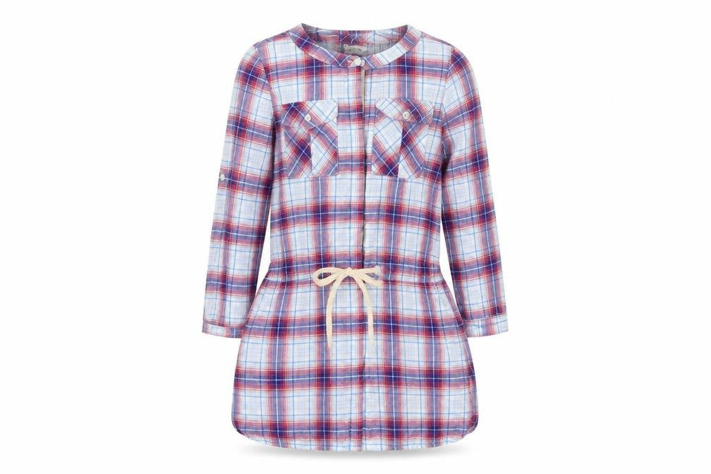 Country Road Girls Blue Check  Shirt Dress  Size 4 Years