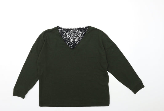 Dorothy Perkins Womens Green  Knit Pullover Jumper Size 8