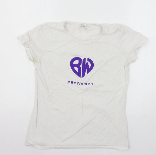 Fruit of the Loom Womens White  Jersey Basic T-Shirt Size M  - Be Women