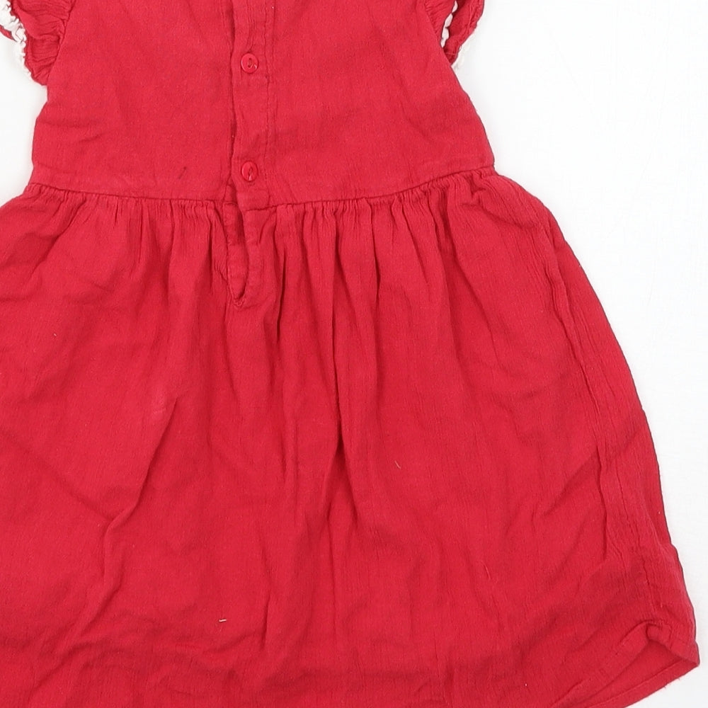 Sprout Girls Red   Skater Dress  Size 2 Years