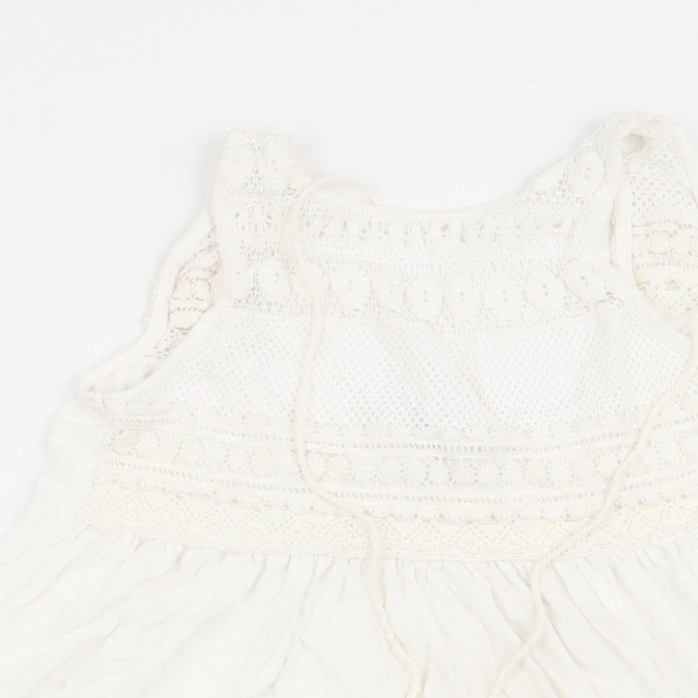 Pull&Bear Womens White   Basic Tank Size 6