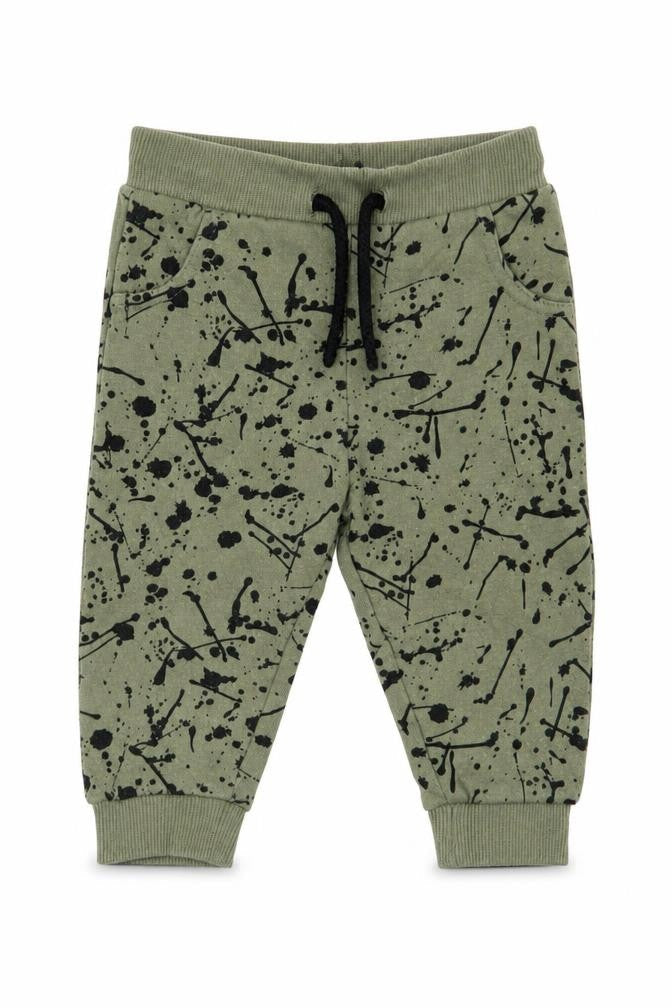 fred and flo Boys Green Geometric  Jogger Trousers Size 6-9 Months