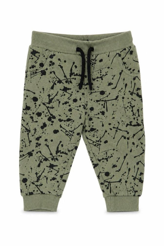 F&F Boys Green Geometric  Jogger Trousers Size 6-9 Months