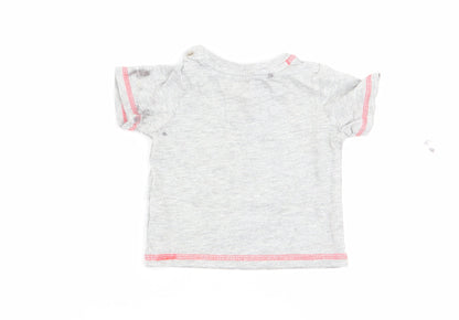 Tu Boys Grey Animal Print  Basic T-Shirt Size 0-3 Months