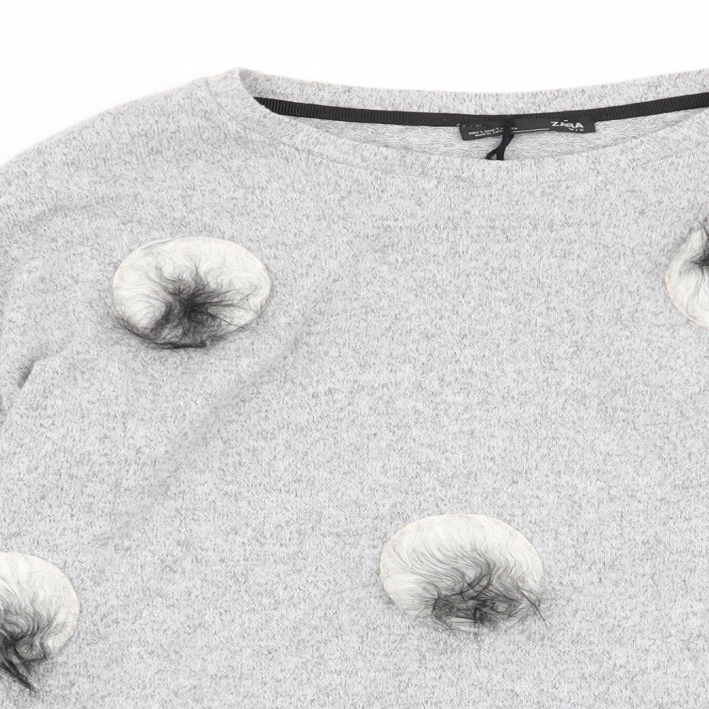 Zara Womens Grey   Basic T-Shirt Size 8