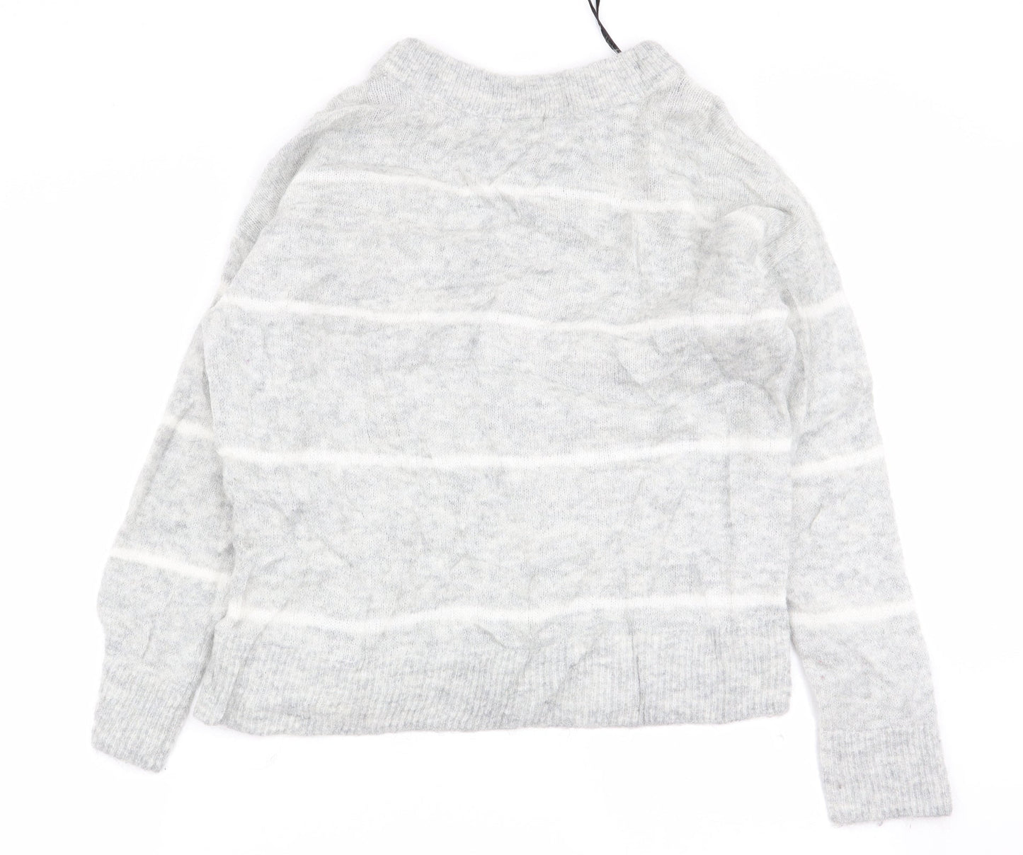 H&M Womens Grey Striped  Pullover Jumper Size 6