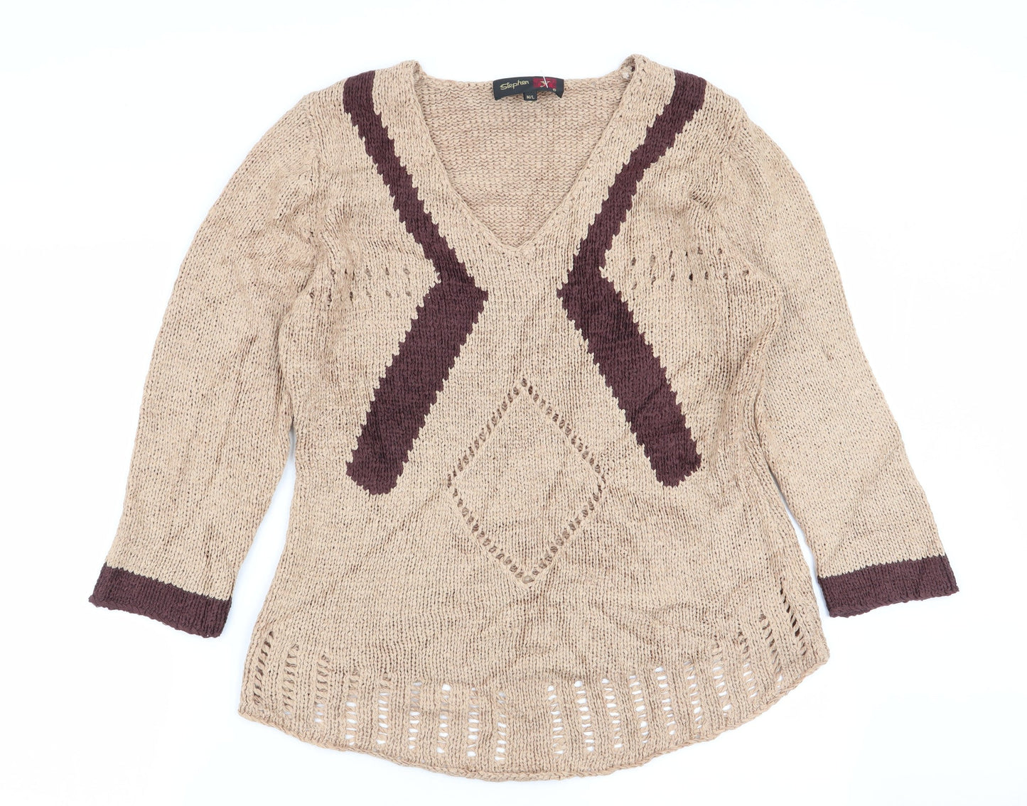 stephen Womens Beige   Pullover Jumper Size M  - Size M/L
