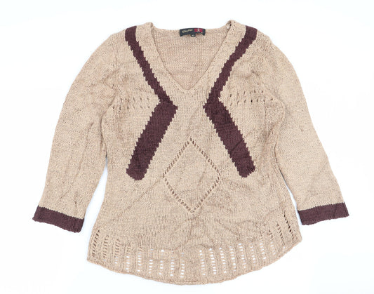 stephen Womens Beige   Pullover Jumper Size M  - Size M/L
