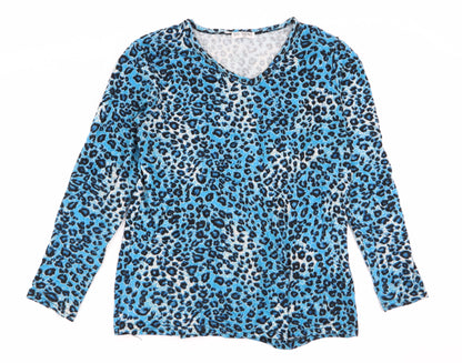 shi sheng Womens Multicoloured Animal Print  Basic T-Shirt Size L