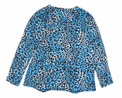 shi sheng Womens Multicoloured Animal Print  Basic T-Shirt Size L