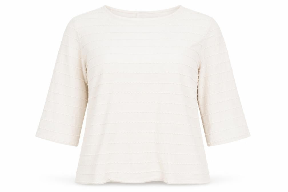Principles Womens Beige Striped  Basic T-Shirt Size 14