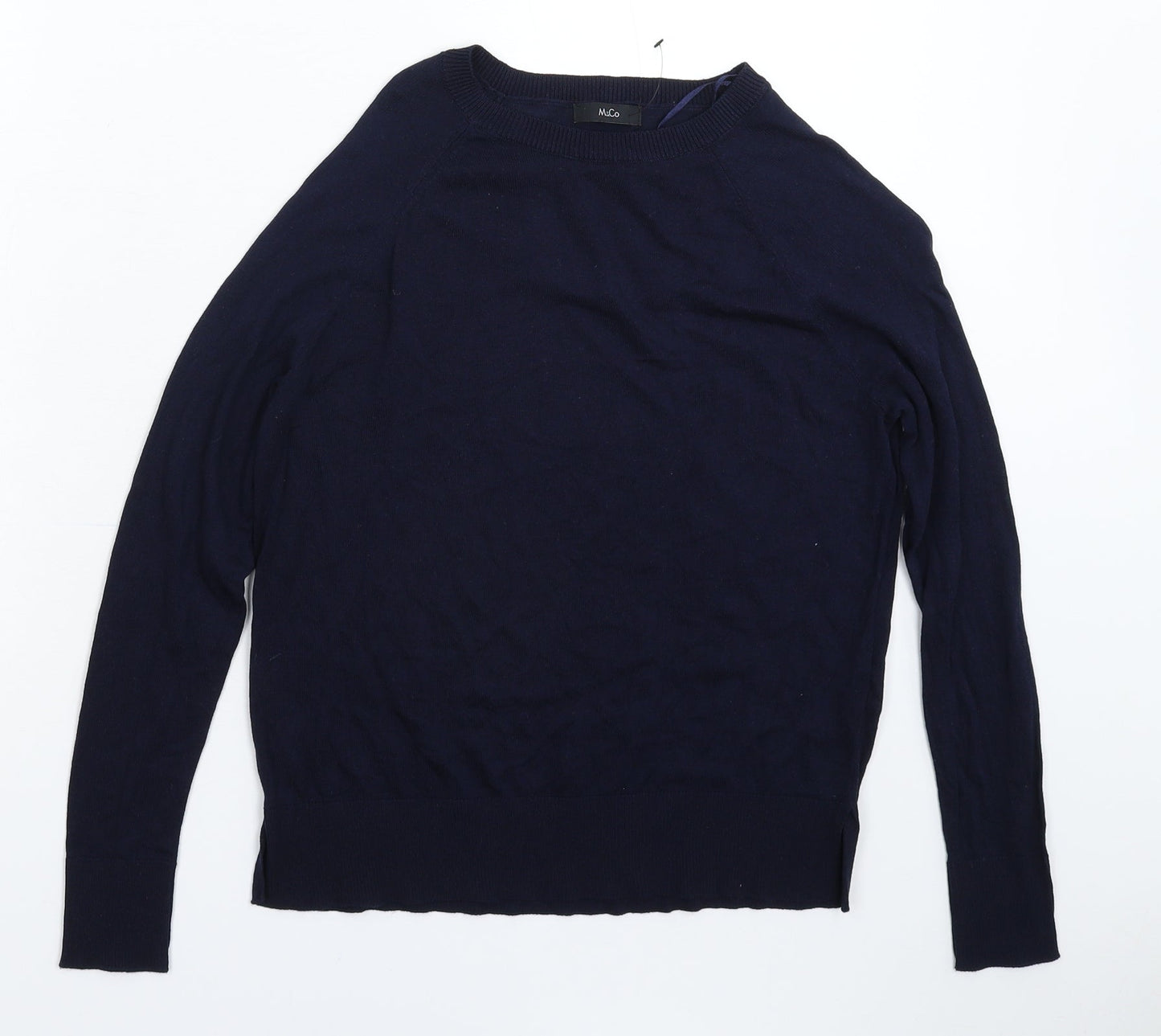 M&Co Womens Blue  Knit Pullover Jumper Size 8