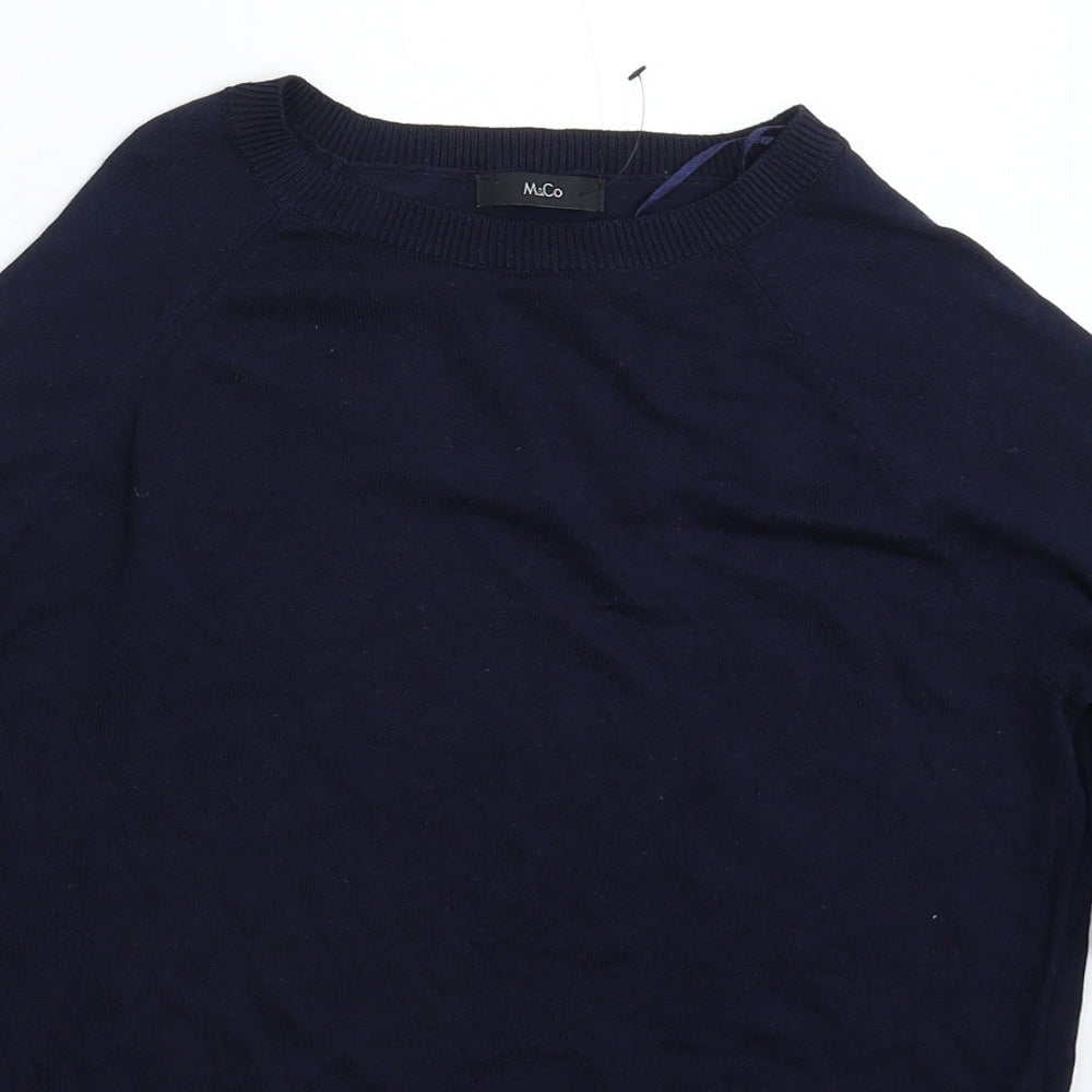 M&Co Womens Blue  Knit Pullover Jumper Size 8