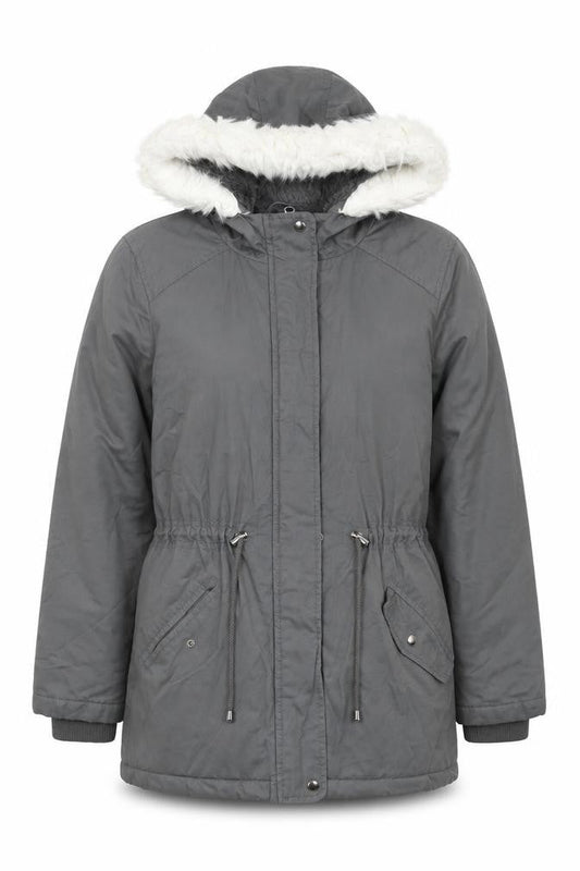 Oasis Womens Grey   Parka Coat Size S