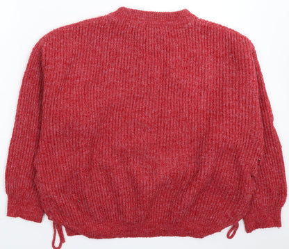 By Swan Womens Red  Knit Pullover Jumper One Size