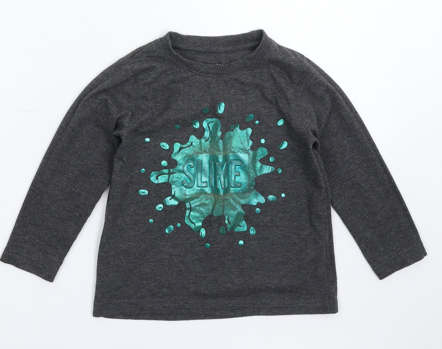 Primark Boys Grey   Basic T-Shirt Size 2-3 Years