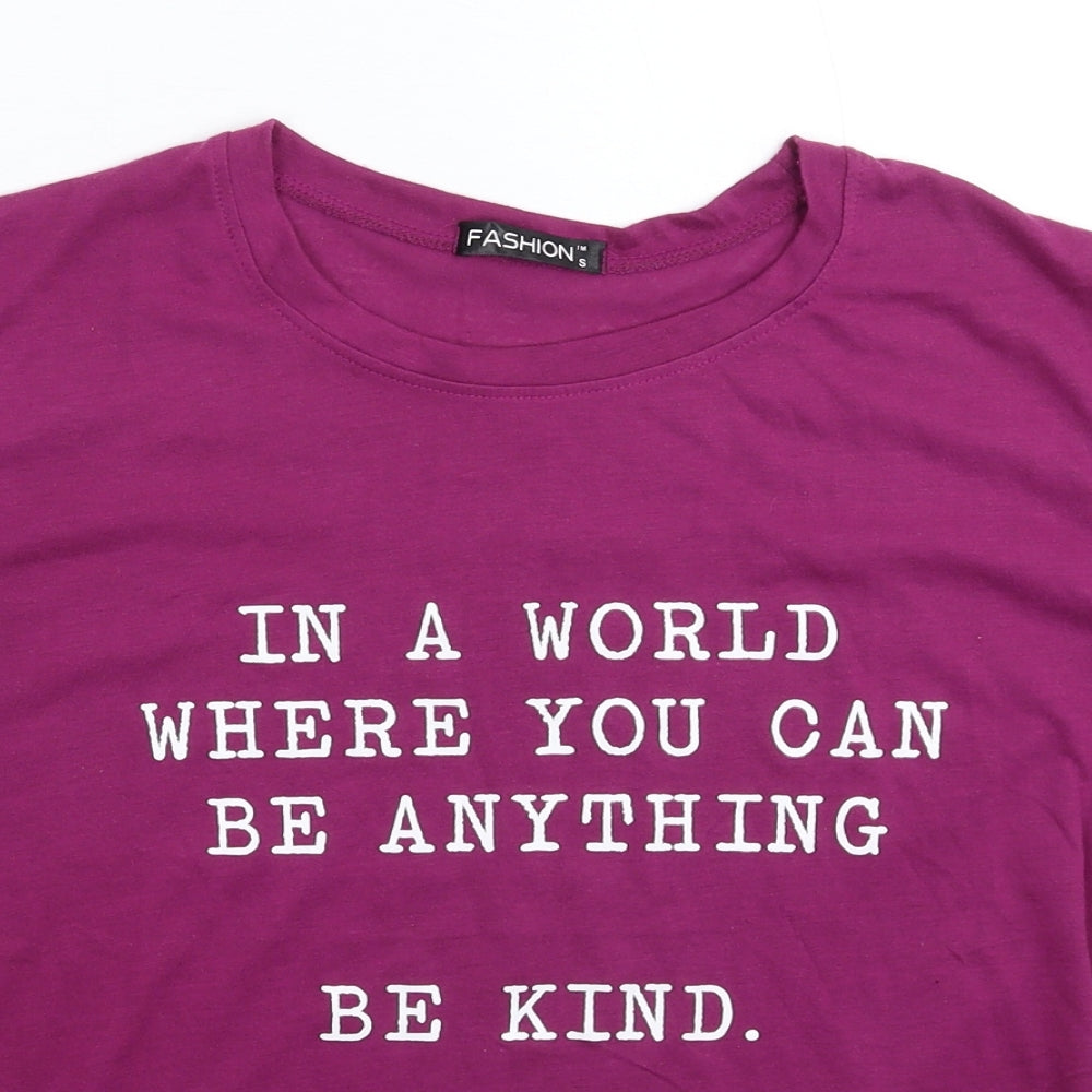 Fashion Womens Purple   Basic T-Shirt Size S