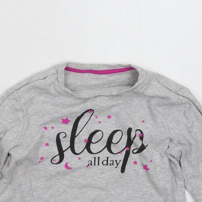 George Girls Grey   Basic T-Shirt Size 7-8 Years