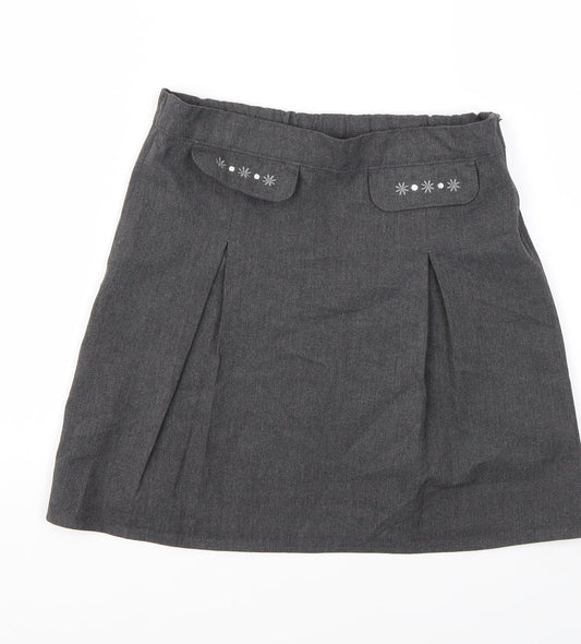 M&S Girls Grey   Flare Skirt Size 9-10 Years