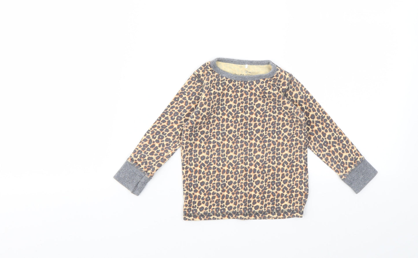 NEXT Girls Brown Animal Print  Basic T-Shirt Size 12-18 Months