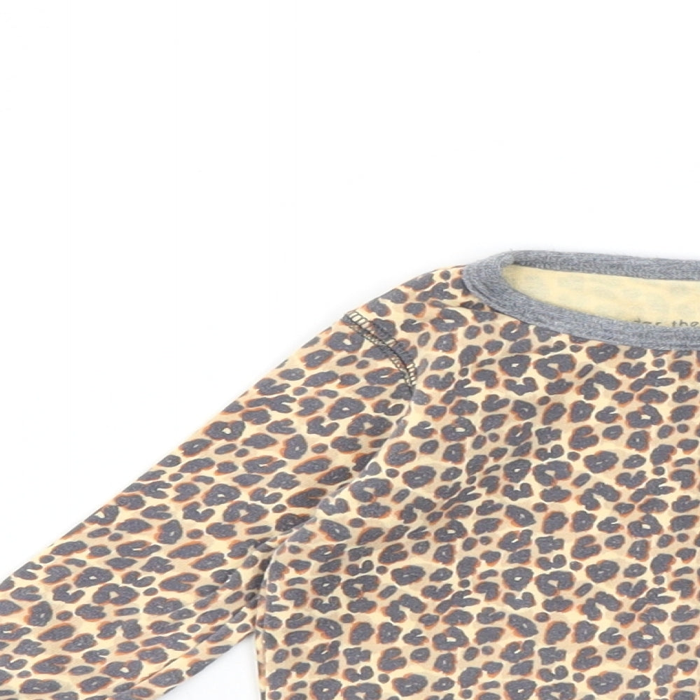 NEXT Girls Brown Animal Print  Basic T-Shirt Size 12-18 Months