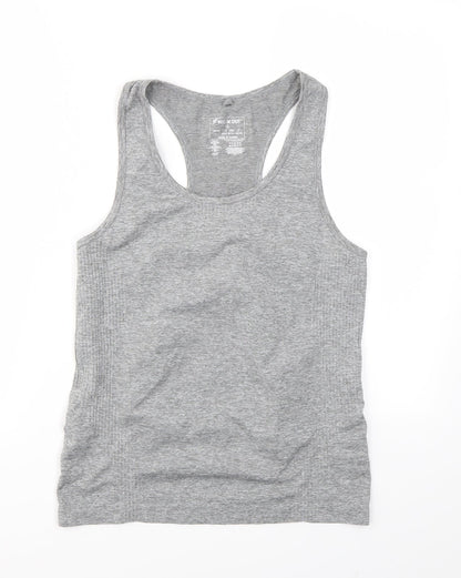 Preloved WORK OUT  Womens Grey   Basic T-Shirt Size M - Front