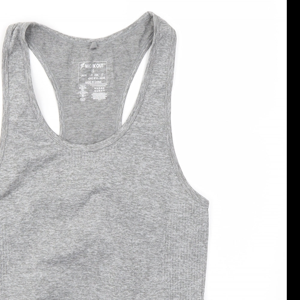 WORK OUT  Womens Grey   Basic T-Shirt Size M