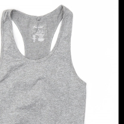 Preloved WORK OUT  Womens Grey   Basic T-Shirt Size M - Detail