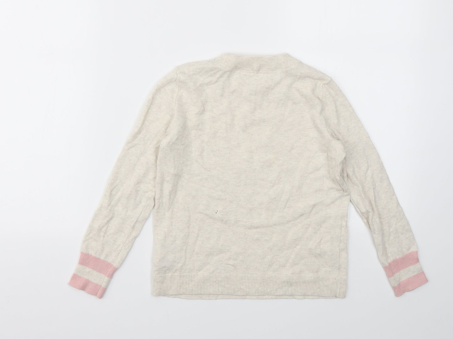 Gap Girls Ivory Geometric  Pullover Jumper Size S
