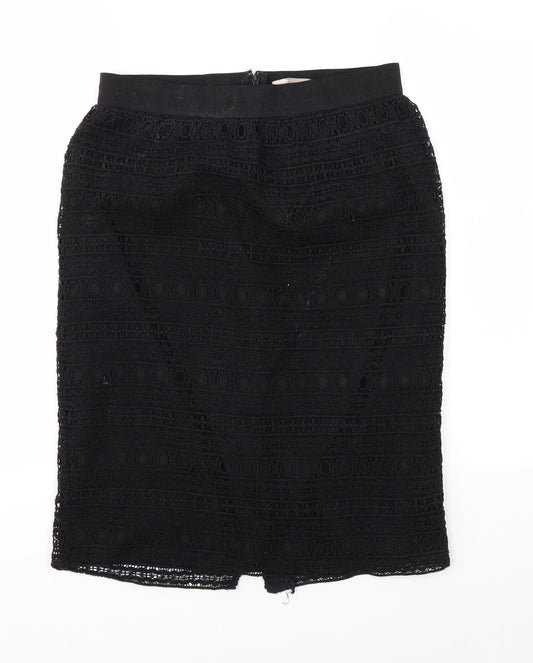 FOREVER 21 Womens Black Houndstooth  A-Line Skirt Size M  - stretch waistband