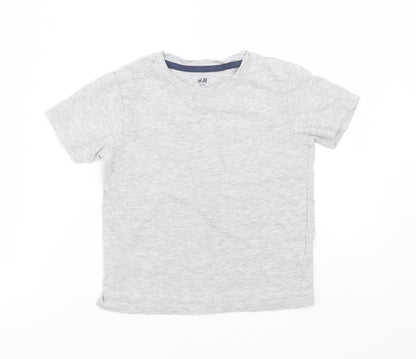 H&M Girls Grey   Basic T-Shirt Size 5-6 Years