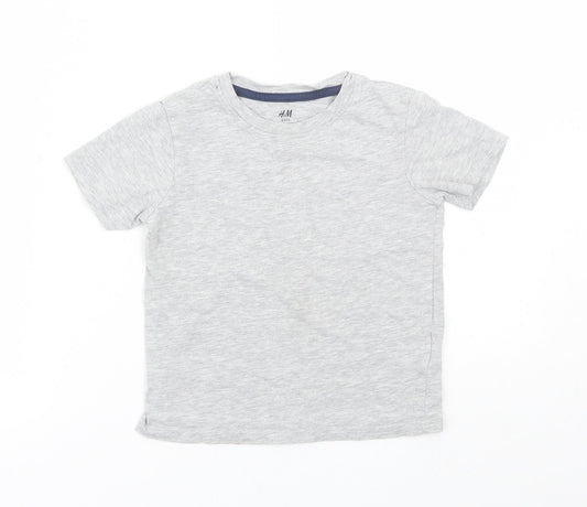 H&M Girls Grey   Basic T-Shirt Size 5-6 Years
